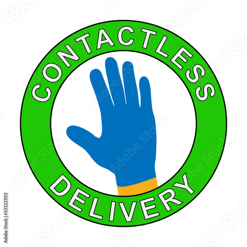 Contactless delivery sign and symbol. Delivery left at the door during the quarantine. Control Epidemic Prevention measures of coronavirus. Vector Illustration