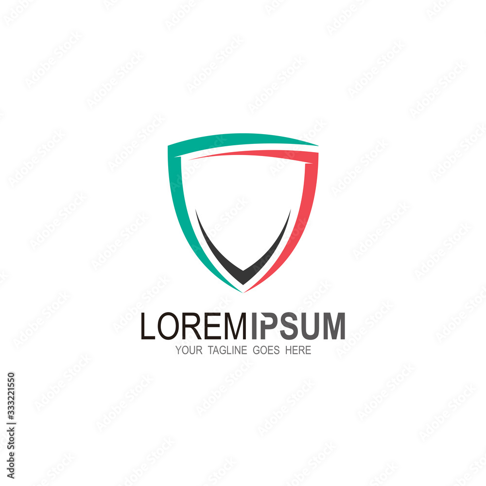 Shield logo design abstract with line, Simple logo Shield logo design abstract with line, Simple logo