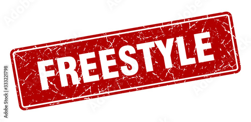 freestyle stamp. freestyle vintage red label. Sign