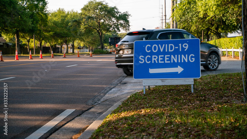 COVID-19 drive through testing location in Tampa, Florida  photo