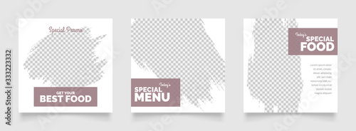 social media instagram post template for food promotion simple banner frame