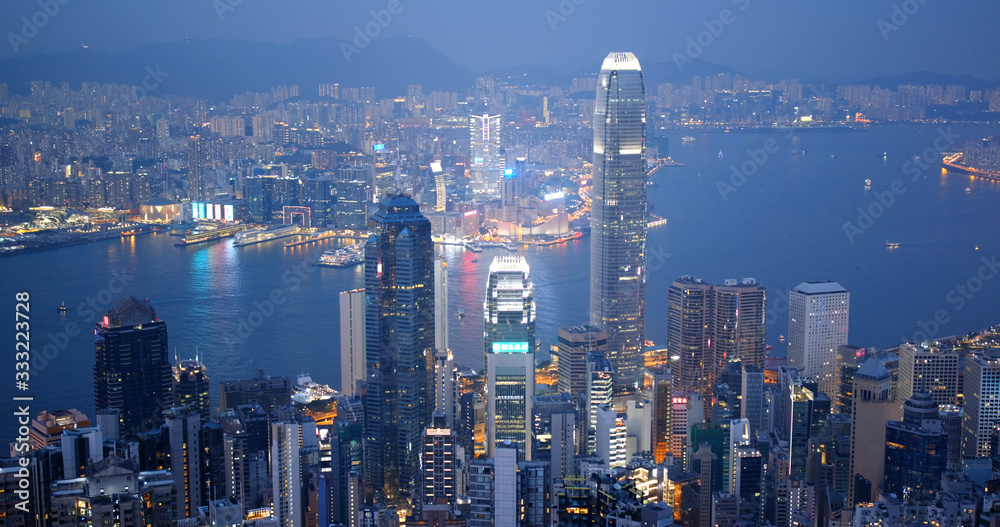  Hong Kong landmark in the evening