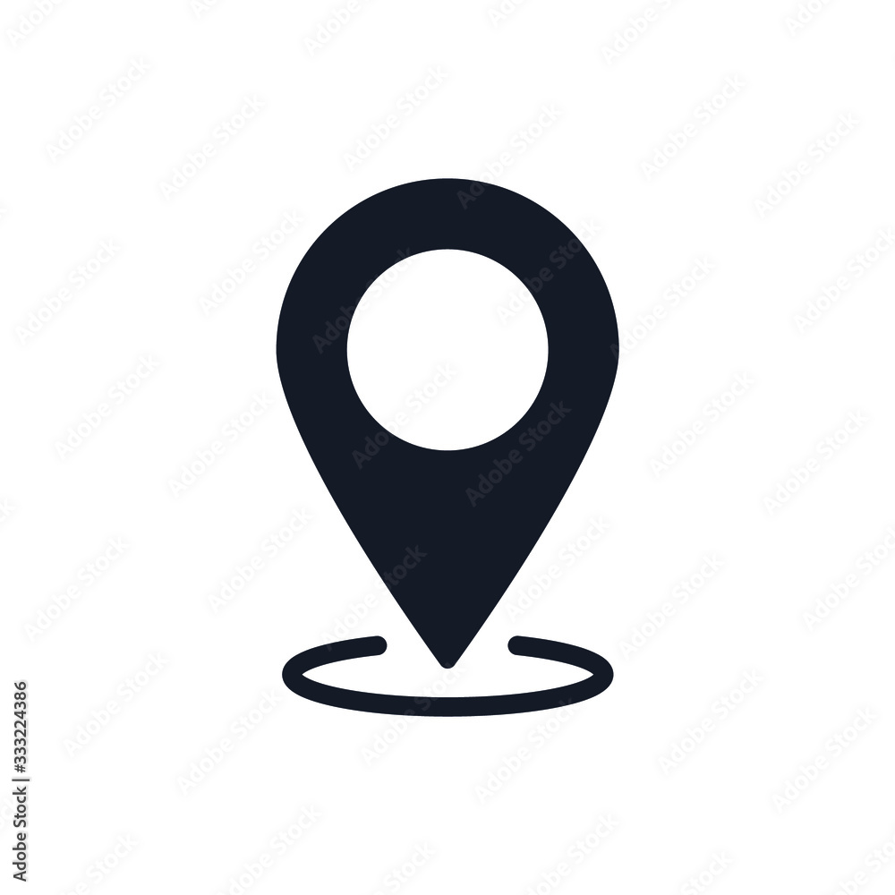 Pin Location sign Isolated icon vector. Navigation map, gps, direction, compass
