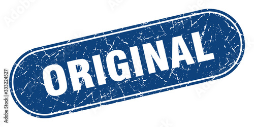 original sign. original grunge blue stamp. Label