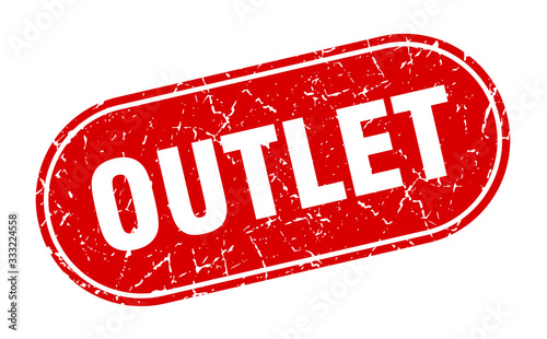 outlet sign. outlet grunge red stamp. Label