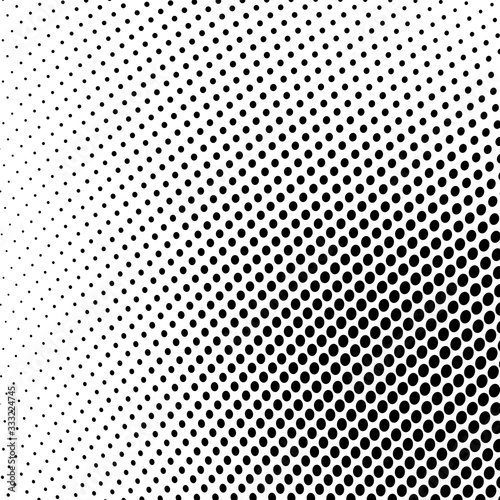 Halftone texture wave. Abstract pattern of dots. Template for printing on tissue packaging paper. Monochrome background