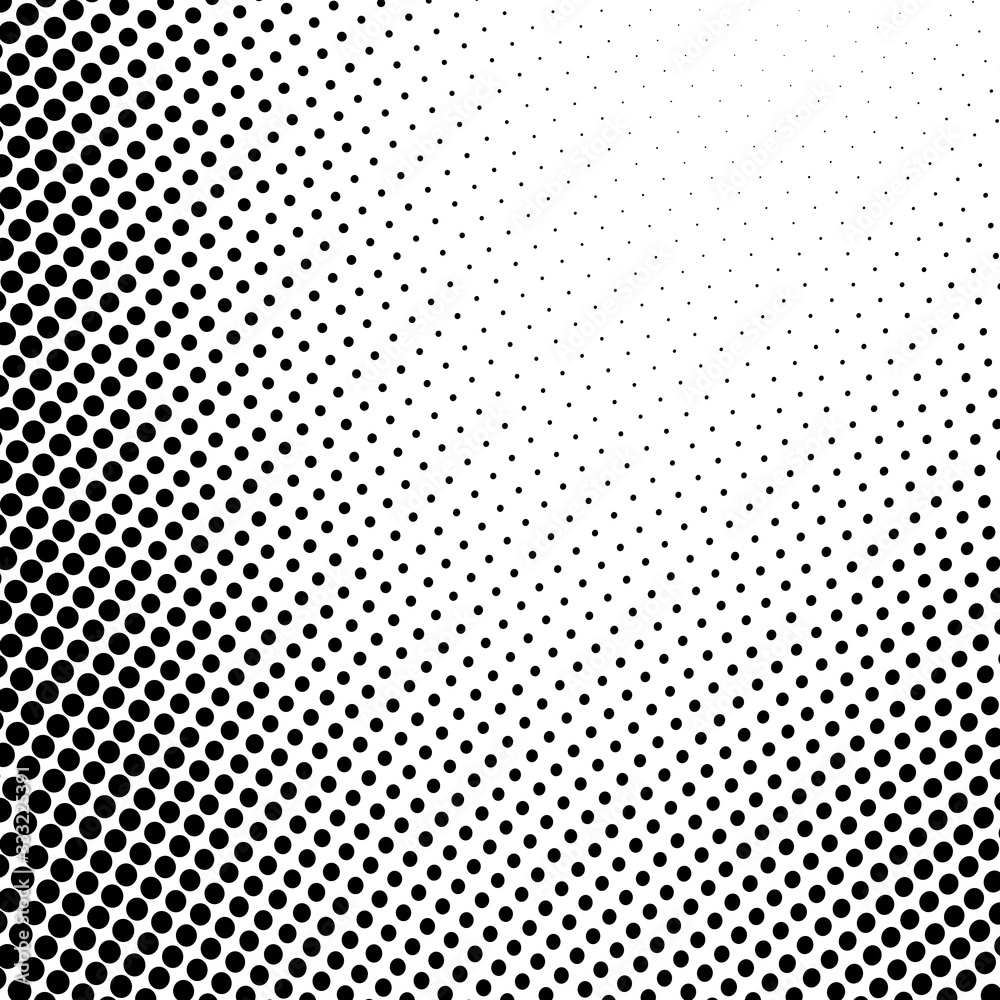 Halftone texture wave. Abstract pattern of dots. Template for printing on tissue packaging paper. Monochrome background