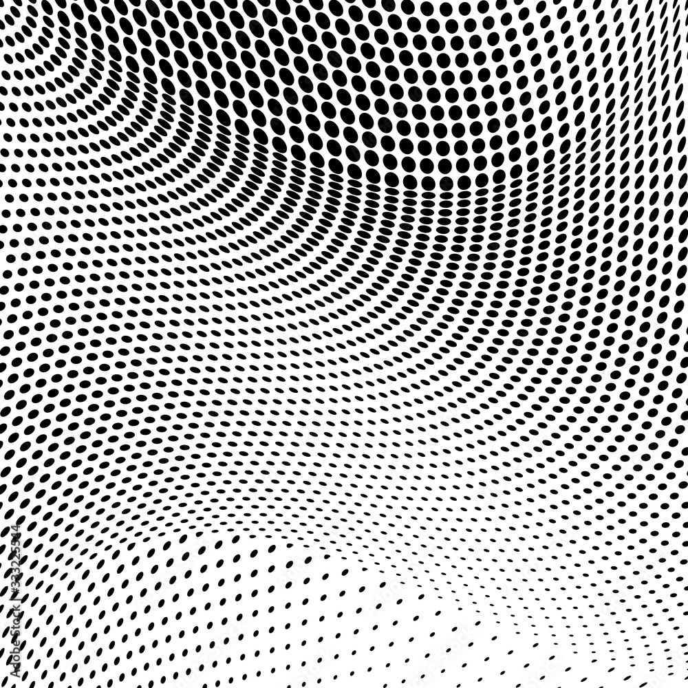 Halftone texture wave. Abstract pattern of dots. Template for printing on tissue packaging paper. Monochrome background Halftone texture wave. Abstract pattern of dots. Template for printing on tissue packaging paper. Monochrome background