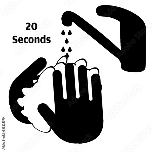 Wash Both Hands With Soap For 20 Seconds Icon Vector Illustration