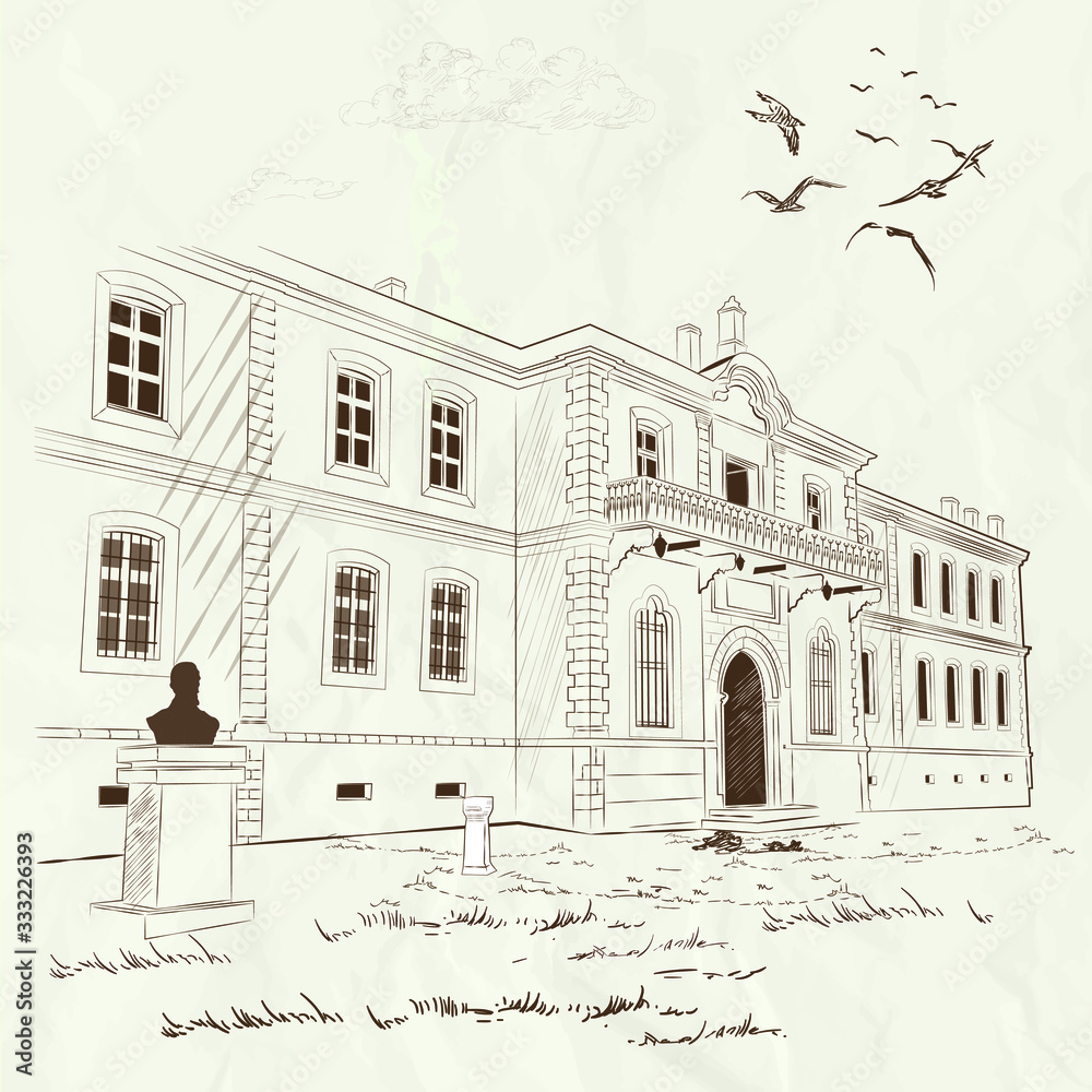  Drawing of OTTOMAN MILITARY ADMINISTRATION BUILDING IN MACEDONIA