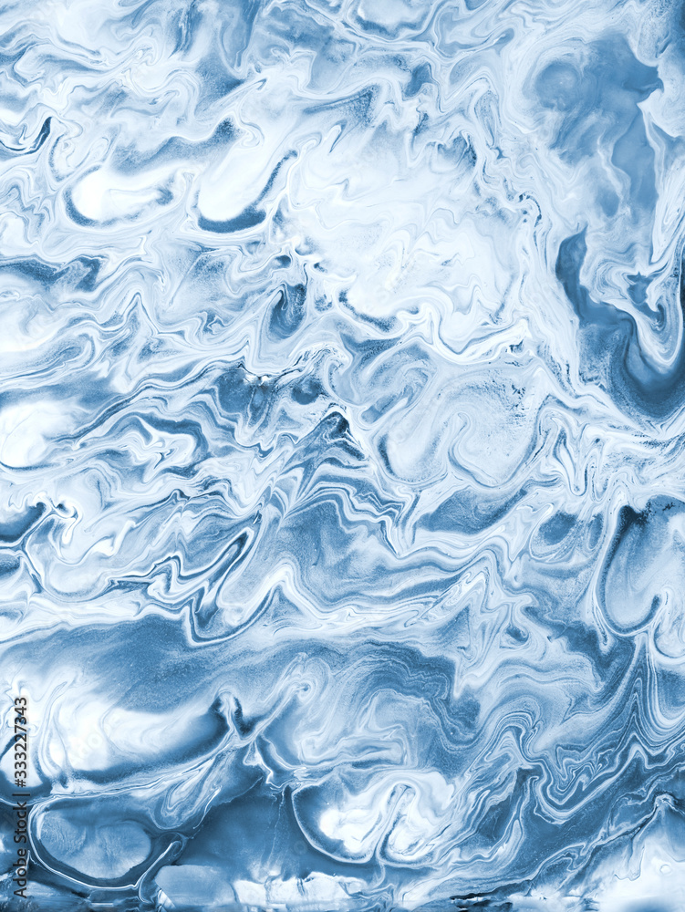 Obraz premium Blue creative abstract hand painted background, marble texture