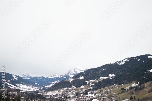Mountains in Alps near megeve town