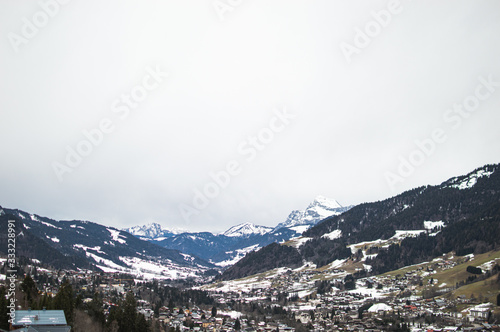 Mountains in Alps near megeve town