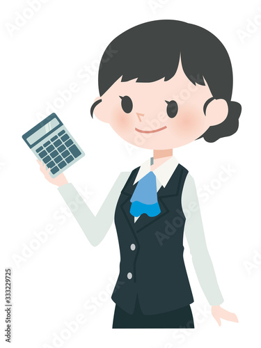 ビジネスウーマン　電卓