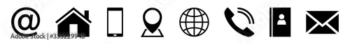 Web contact. Communication icons. Symbol. Vector