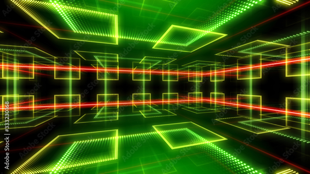Disco club space illumination neon light room floor wall 3D illustration abstract background Disco club space illumination neon light room floor wall 3D illustration abstract background