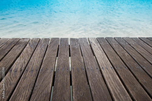 grunge wooden floor on the sea