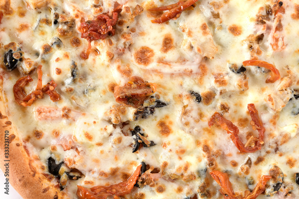 pizza close up. beautiful pizza texture