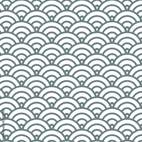 Hand drawn half circle geometric, seamless repeating pattern. textile etc. Vector eps design fully editable on isolated background.