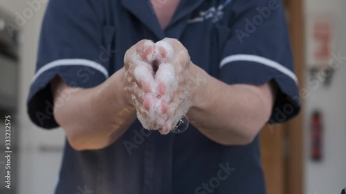 NHS Nurse Demonstrates Full Hand Washing Technique