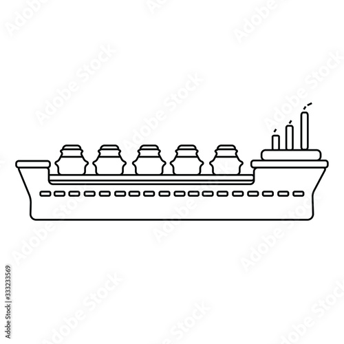 Container, cargo ship icon vector