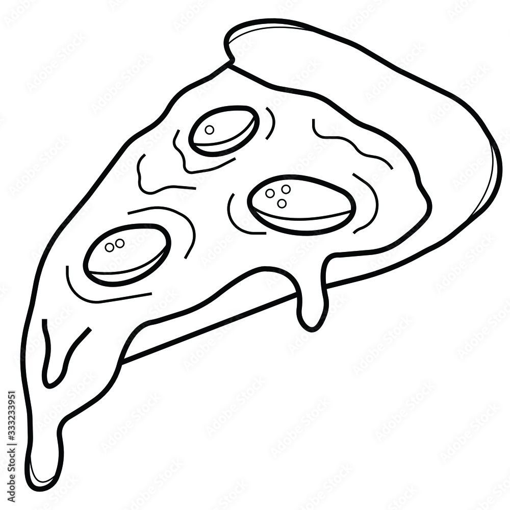 Pizza slice with pepperoni flat icon for apps and websites Pizza slice with pepperoni flat icon for apps and websites