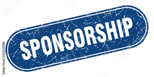 sponsorship sign. sponsorship grunge blue stamp. Label