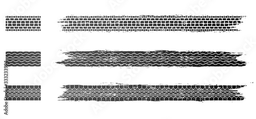 Tire tracks, vector illustration, grunge and clean.