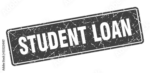 student loan stamp. student loan vintage gray label. Sign