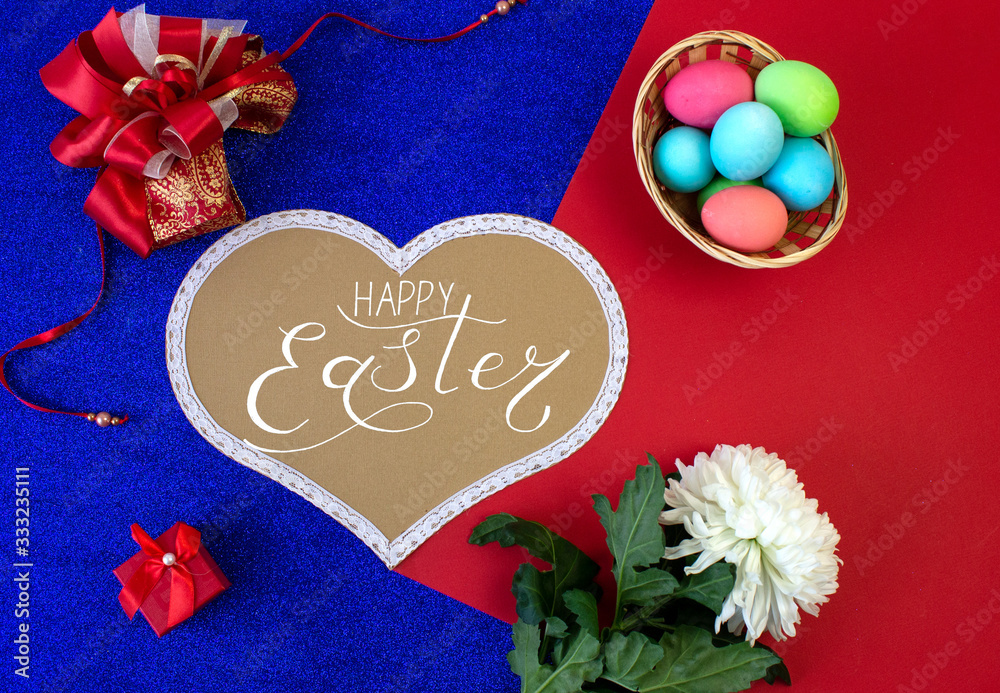 Holiday card, Easter banner with text - Happy Easter