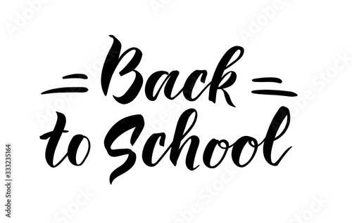 Back to school. Hand draw lettering. The phrase is written by hand