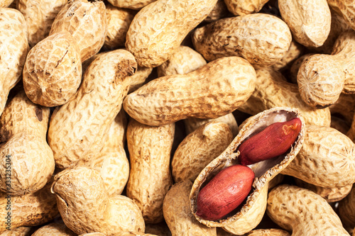 Close up of a pile of peanuts