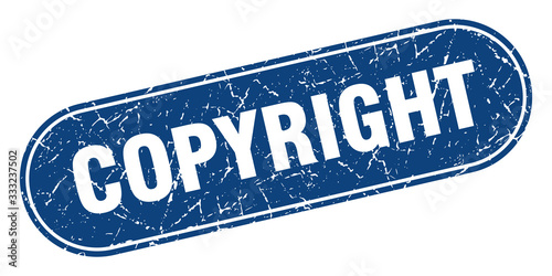 copyright sign. copyright grunge blue stamp. Label