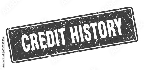 credit history stamp. credit history vintage gray label. Sign