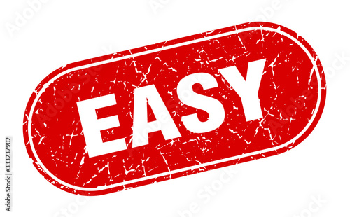 easy sign. easy grunge red stamp. Label
