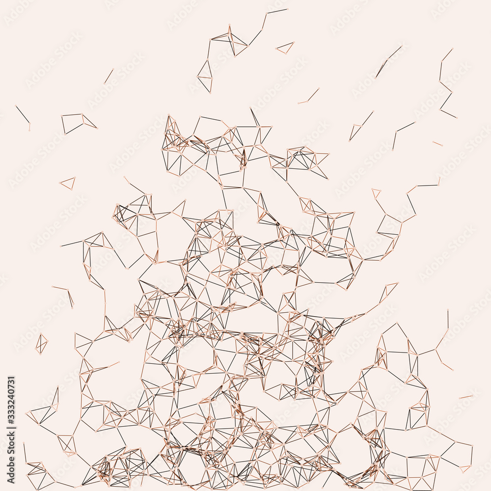 Fototapeta premium Procedural Network Mesh Art background illustration