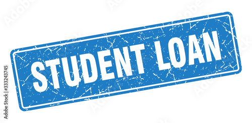student loan stamp. student loan vintage blue label. Sign
