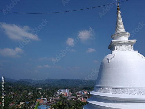 Statues of Lord Buddha,temples and religious buildings in Sri Lanka. photo