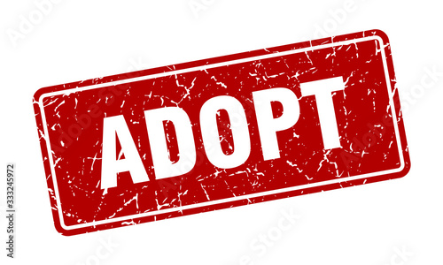 adopt stamp. adopt vintage red label. Sign