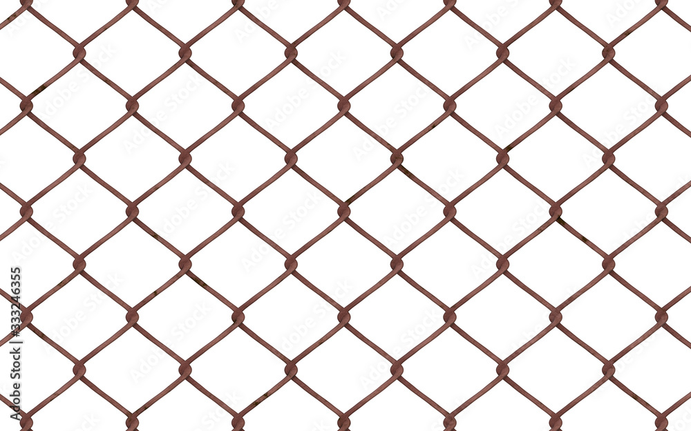  chain link fence on white background