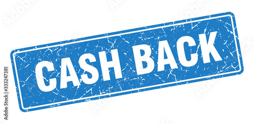 cash back stamp. cash back vintage blue label. Sign