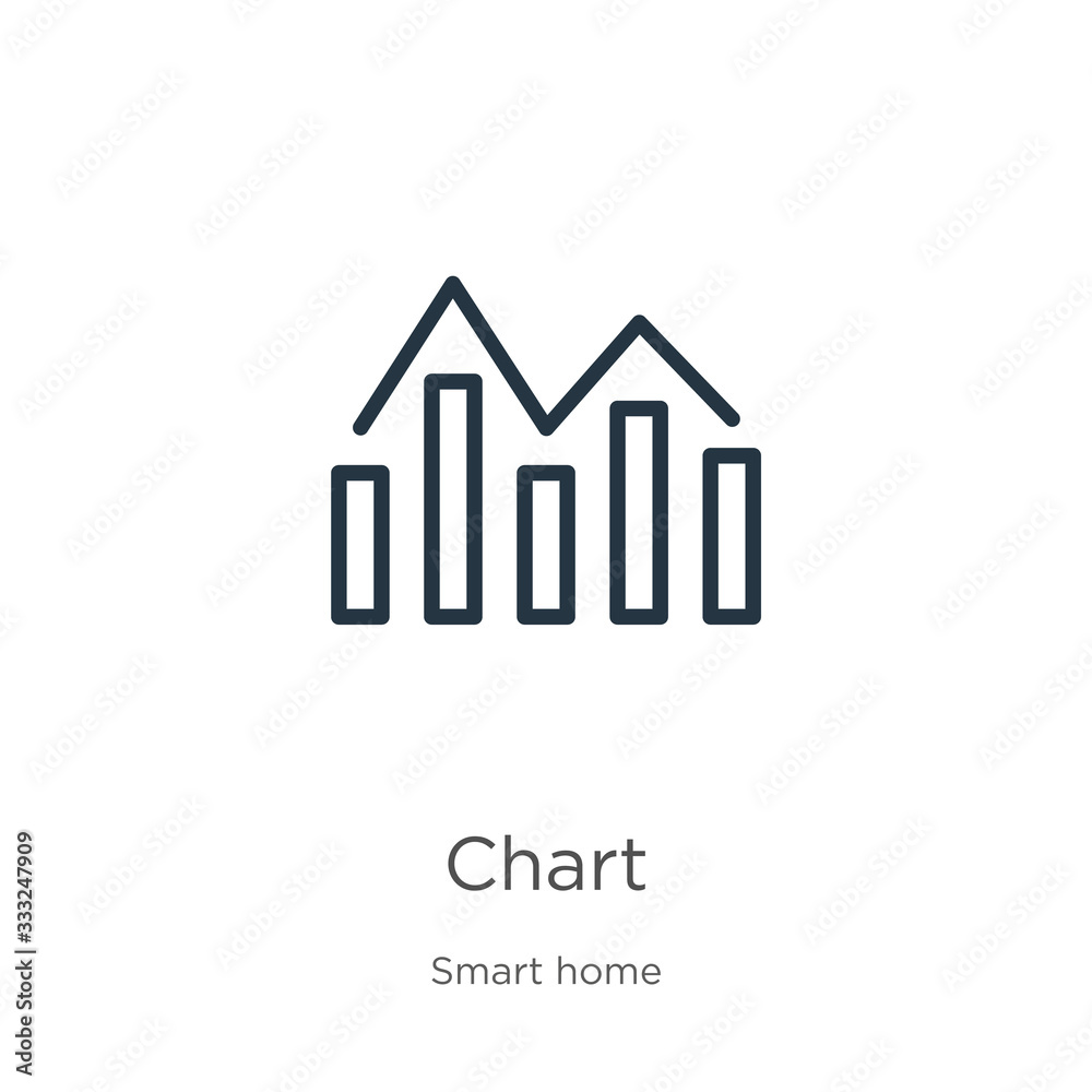Chart icon. Thin linear chart outline icon isolated on white background from smart house collection. Line vector sign, symbol for web and mobile