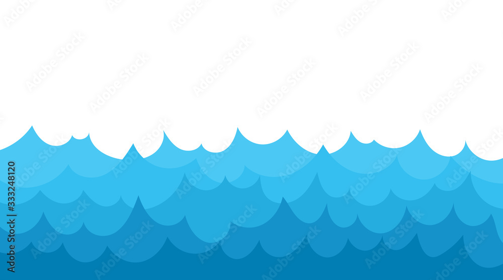 Obraz premium Ocean blue wave lines layer vector background