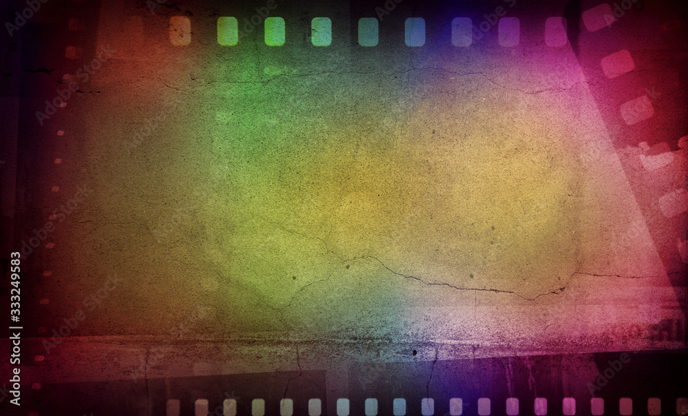 Obraz premium Colorful film frames filmstrip background