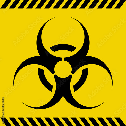 biohazard warning sign, simple flat vector illustration  of virus or radiation hazard symbol
