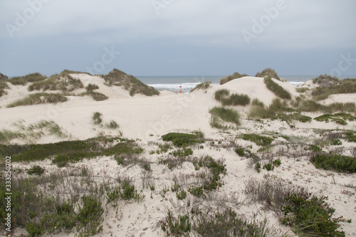 Herrliche Dünen Landschaft am ruhigen und endlosen Strand Praia do Osso Balaia, Portugal photo