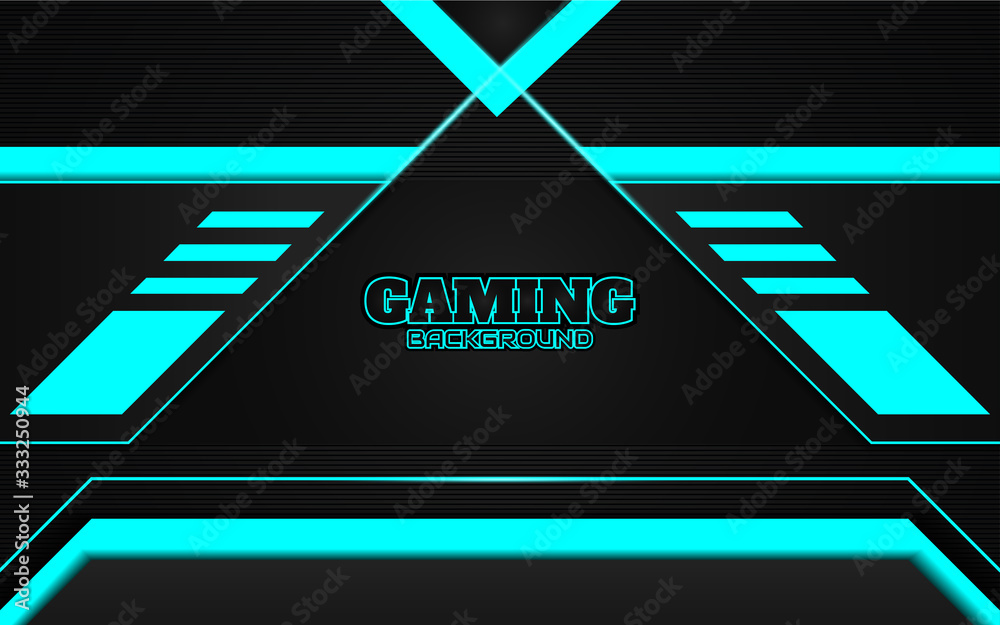 Abstract futuristic black and blue gaming background with modern esport ...