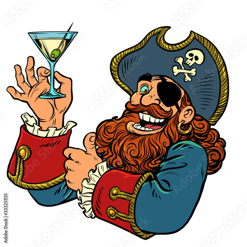 pirate funny character. alcoholic cocktail