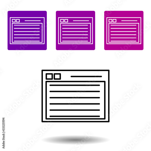 browser icon. Simple outline vector of Web set for UI and UX, website or mobile application