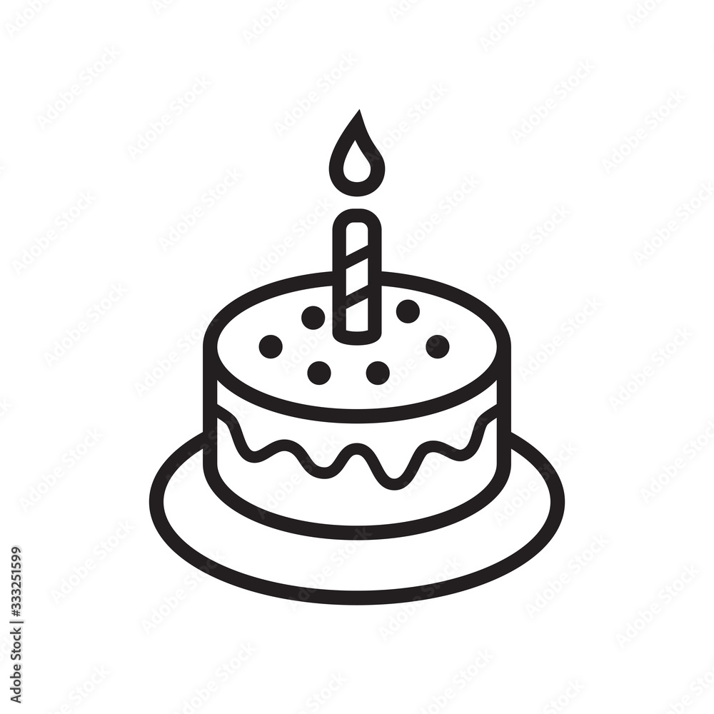 birthday cake icon in trendy flat design birthday cake icon in trendy flat design